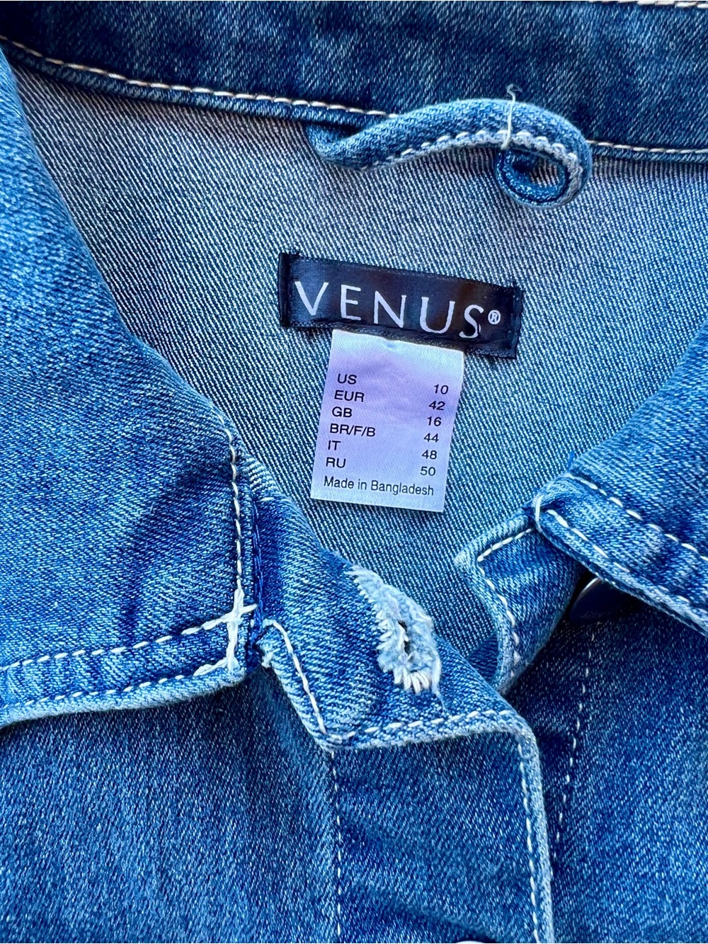 VENUS Blue Denim Jacket with Sequin Angel Wings - Picture 5 of 5
